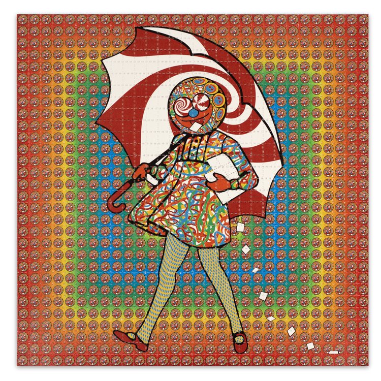 Slinger x Original Gongster x Pyroscopic "Acid Eater Girl (Rainbow)" Print - Custom Framed