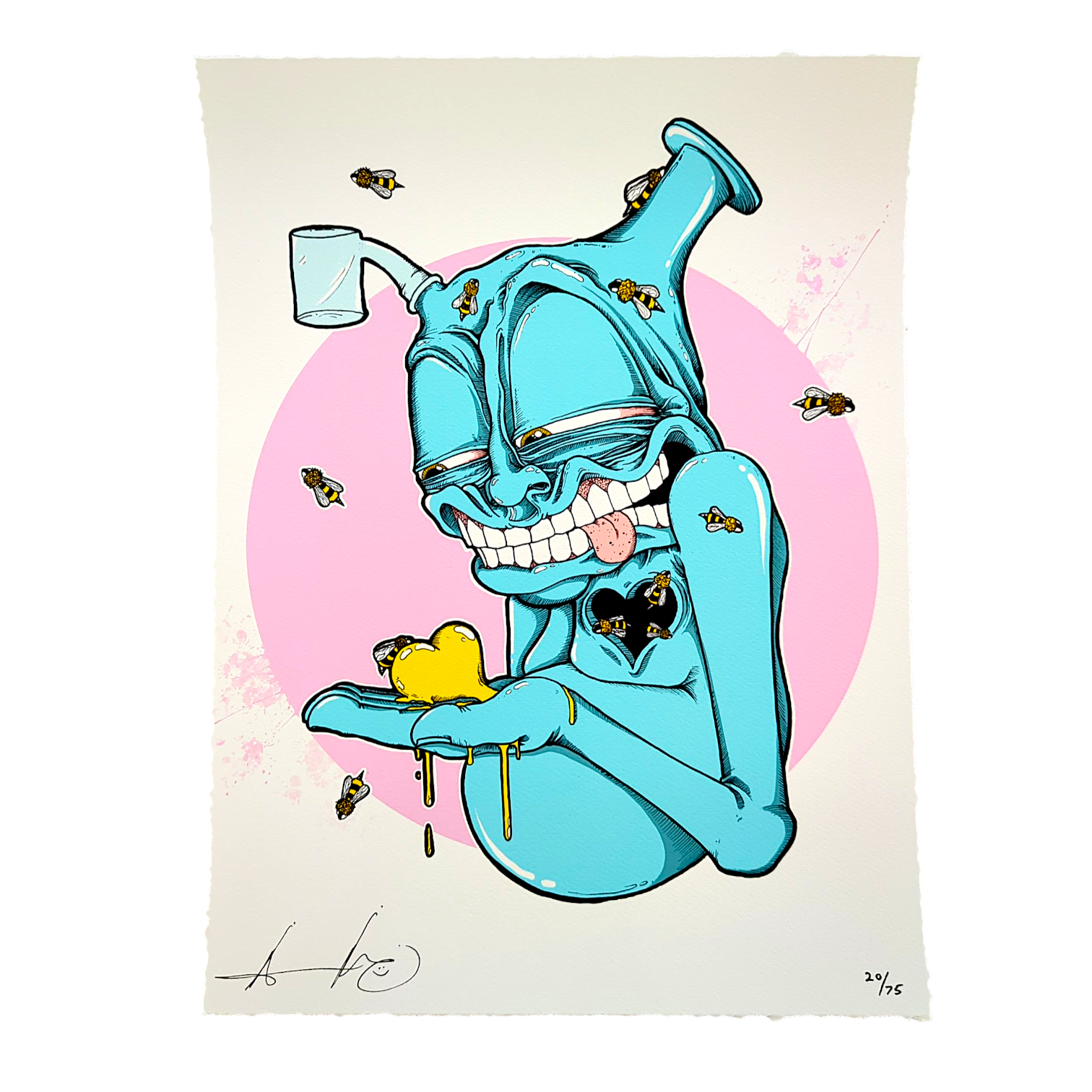 Aaron Brooks 
Consider Dabs (Pink), 2025
Archival Pigment Print on Cold Press cotton paper with hand deckled edges 
12 x 16 in
Edition of 75

Hand Signed + Numbered by the artist. Printed in Colorado by CIK STUDIOS.