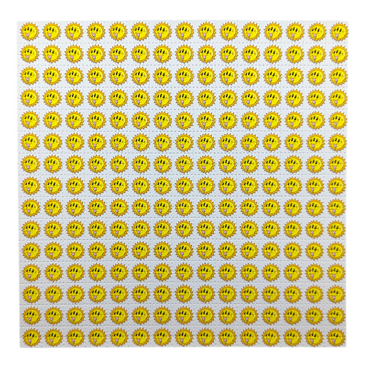 Aaron Brooks 
Day Tripper, 2025 
Archival Pigment Print on Perforated Blotter Paper 
7.5 x 7.5 in 
Edition of 200 

Hand signed + numbered by the artist. Perforated and published by Zane Kesey in Pleasant Hill, OR.