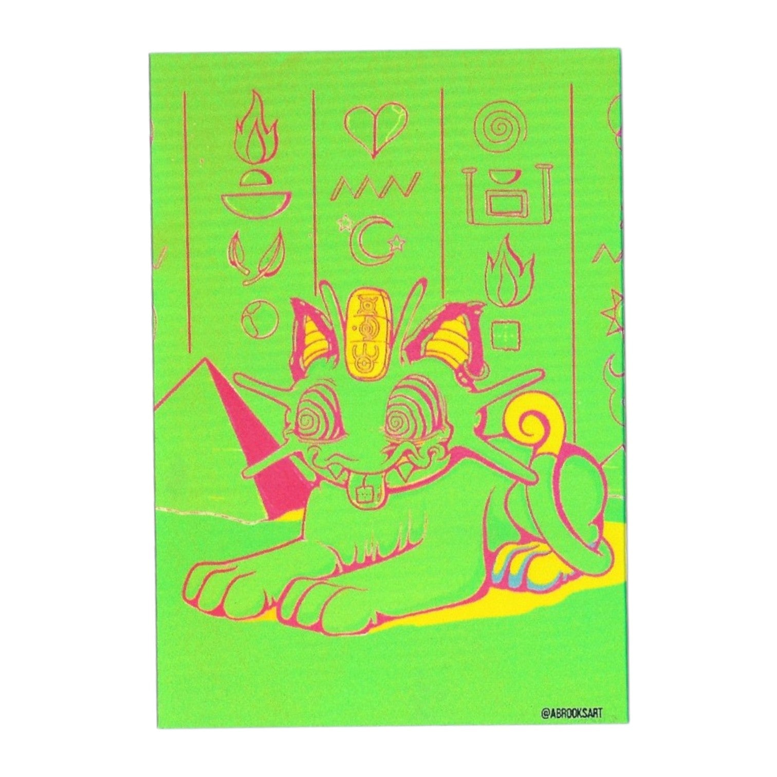 Aaron Brooks "Fluff-Meowth (Neon)" Sticker