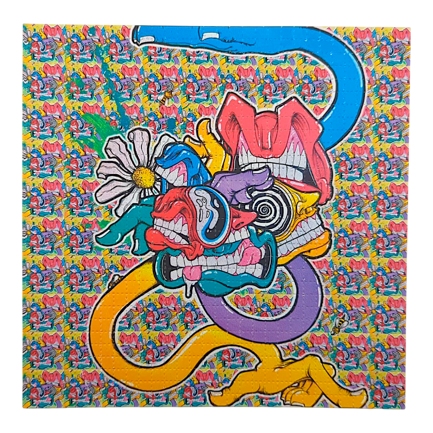 Aaron Brooks 
Get In Where You Fit In, 2025 
Archival Pigment Print on Perforated Blotter Paper 
7.5 x 7.5 in 
Edition of 200 

Hand signed + numbered by the artist. Perforated and published by Zane Kesey in Pleasant Hill, OR.