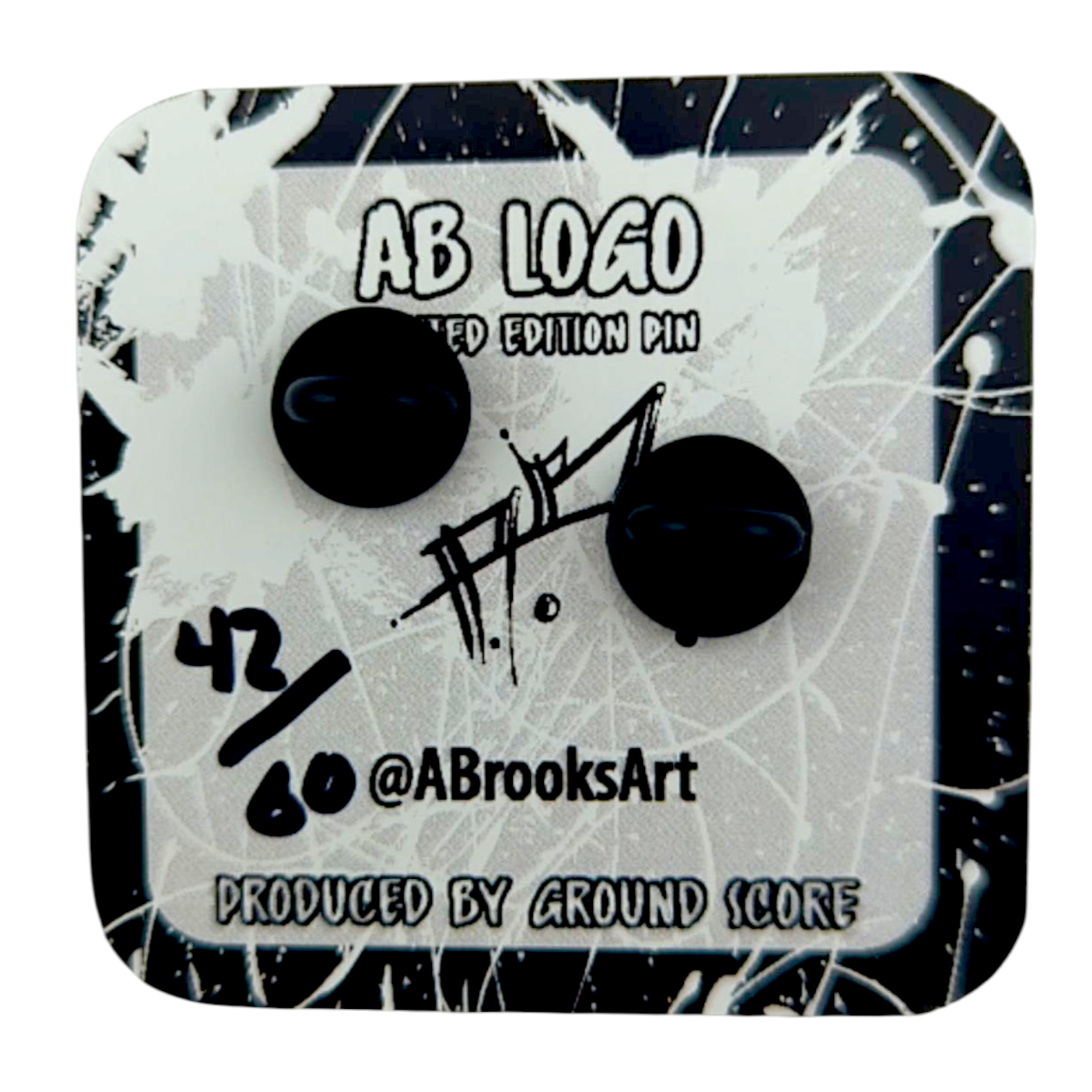 Aaron Brooks x Ground Score
AB Logo, 2025
Enamel pin 
Approx. 1.25 x .5 in
Edition of 60