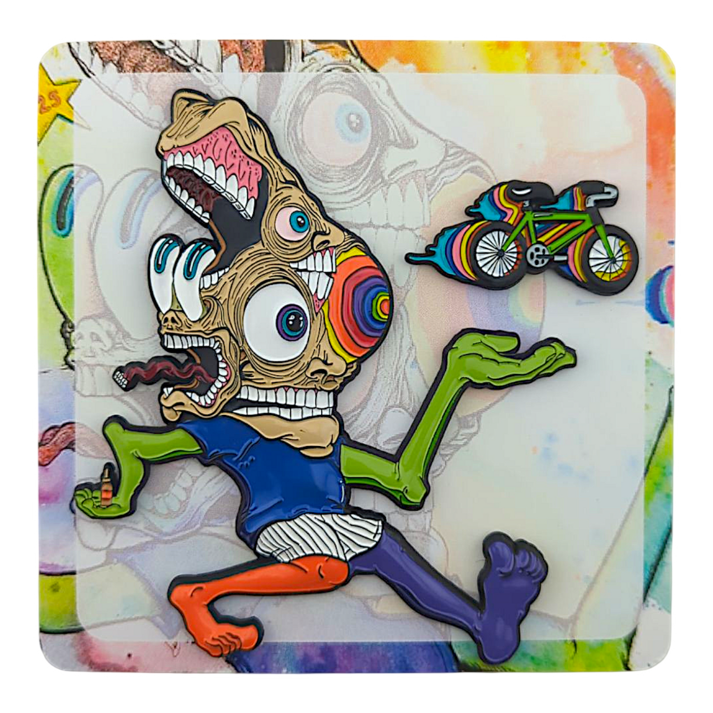Aaron Brooks x Ground Score 
Bike Day, 2025 
3D mold pin 
Approx. 3.75 in with 1.5 in Mini bicycle pin 
Edition of 125