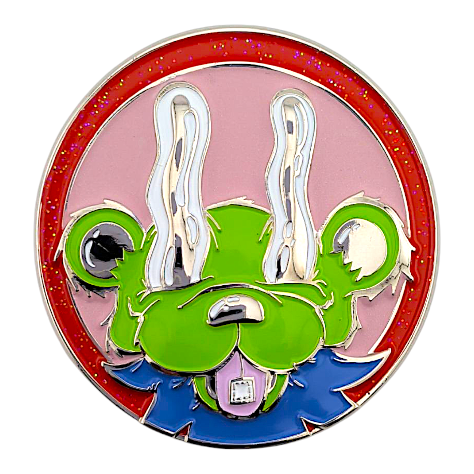 Aaron Brooks x Ground Score 
Billy Bear (Silver), 2025 
Double sided gold coin 
Approx. 2 in diameter | 3.5 mm thick 
Edition of 100 