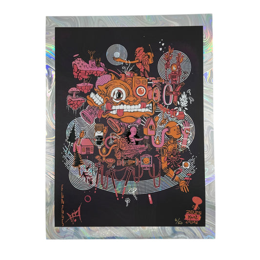 Aaron Brooks x Kooz
Fun Gus (Raspberry), 2025
Holo Giclee with Embossed Gloss Varnish
9 x 12 in
Edition of 50

Hand signed + numbered by the artist. Accompanied by Certificate of Authenticity. Printed in Colorado by CIK STUDIOS.