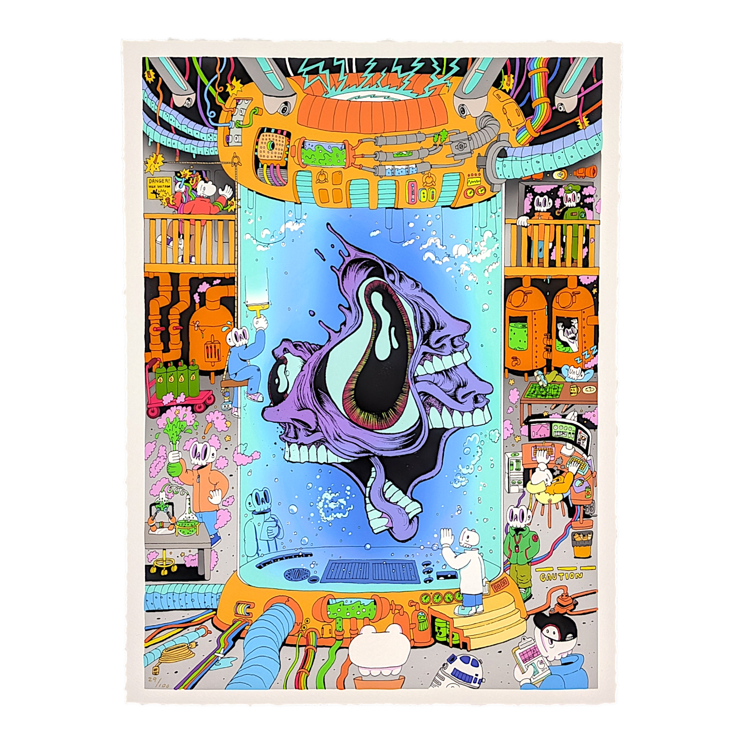 Aaron Brooks x Skully Vibes 
Skulls and Faces, 2025 
Giclée print on cold pressed cotton paper with hand deckled edges 
12 x 16 in 
Edition of 100 

Hand numbered by the artist. Accompanied by Certificate of Authenticity hand signed by both artists. Printed in Boulder, Colorado by CIK Printing. 