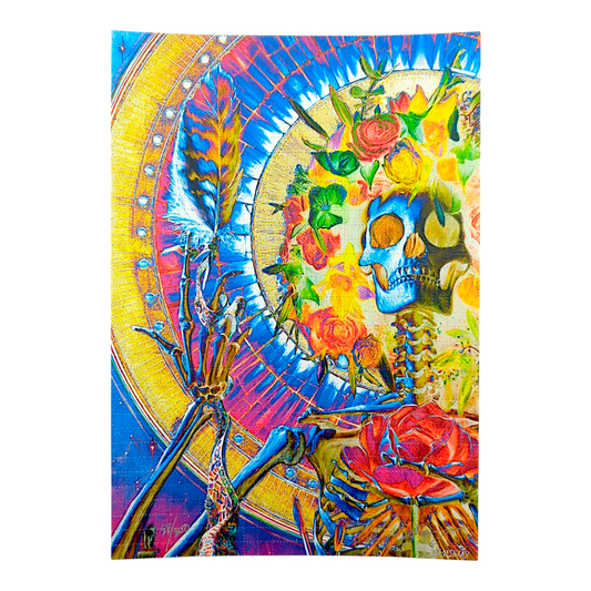 AJ Masthay 
Enlightened, 2025 
Print on Perforated Blotter Paper 
6.25 x 9 in 
Edition of 300  

Hand signed + numbered by the artist