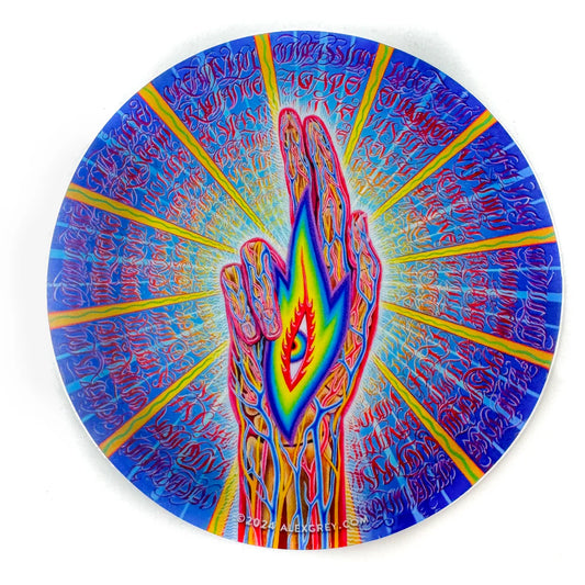 Alex Grey Blessing Hand Tondo Sticker