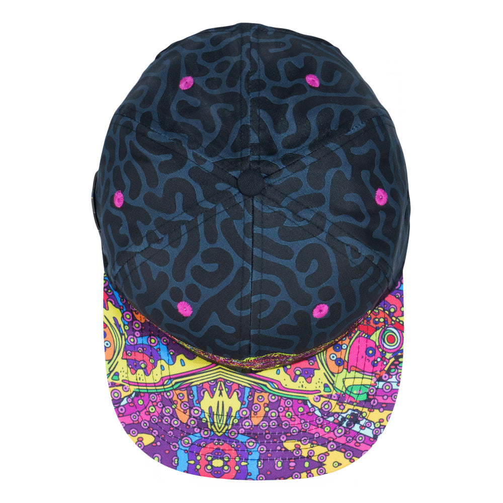 Android Jones Kilgore Trout Coral Black Snapback Hat
- Custom Woven Fabric
- Embroidered Artwork
- Sublimation Printing
- Square Brim
- Satin Lining
- Stash Pocket
- Snap Closure
- Limited Edition of 300