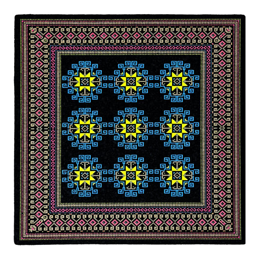 Basel Bitcarpet 12, 2025 UV & Glow Screen Print on Moodmat 12 x 12 in Edition of 111