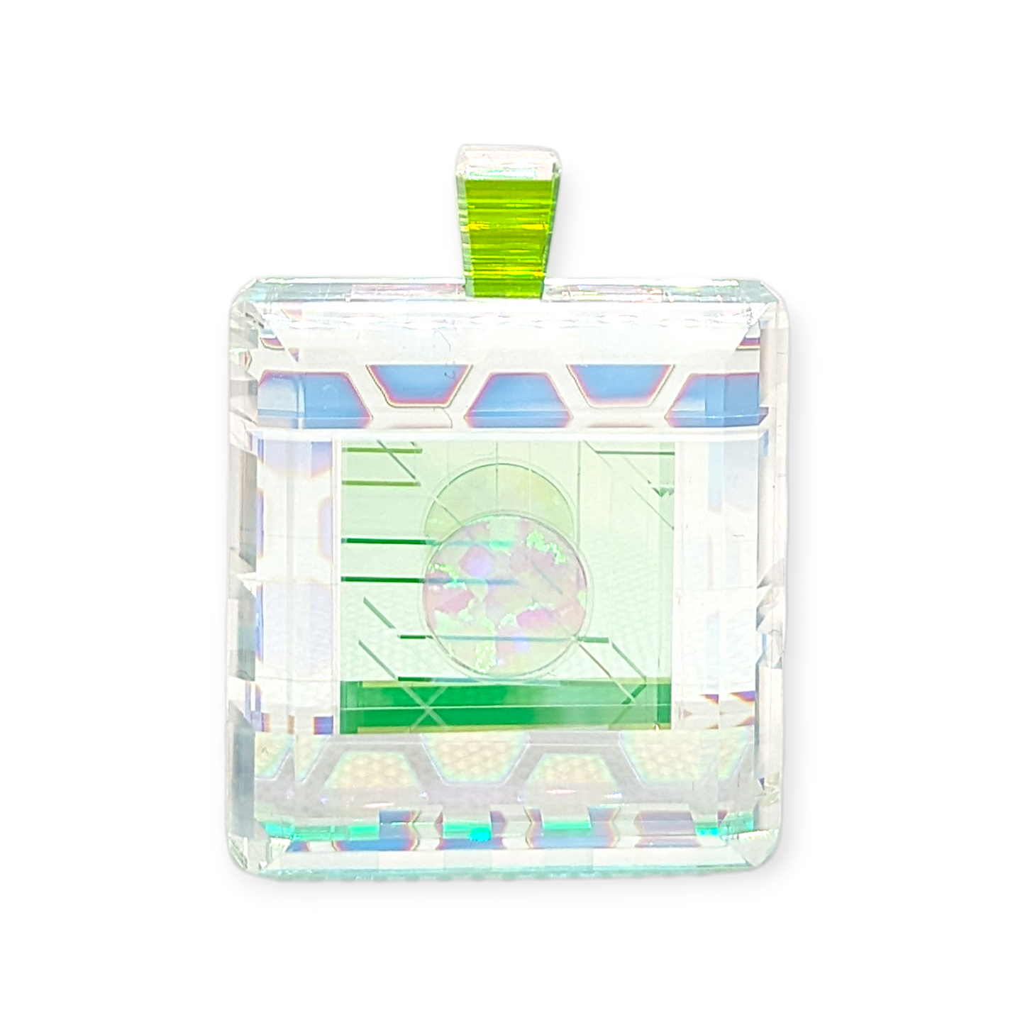 Boro Barto Dichroic Glass Square Pendant