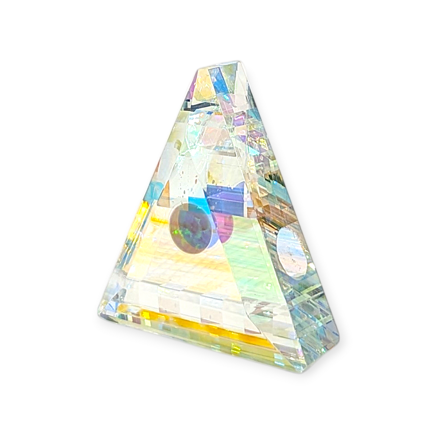 Boro Barto Dichroic Glass Triangle Pendant