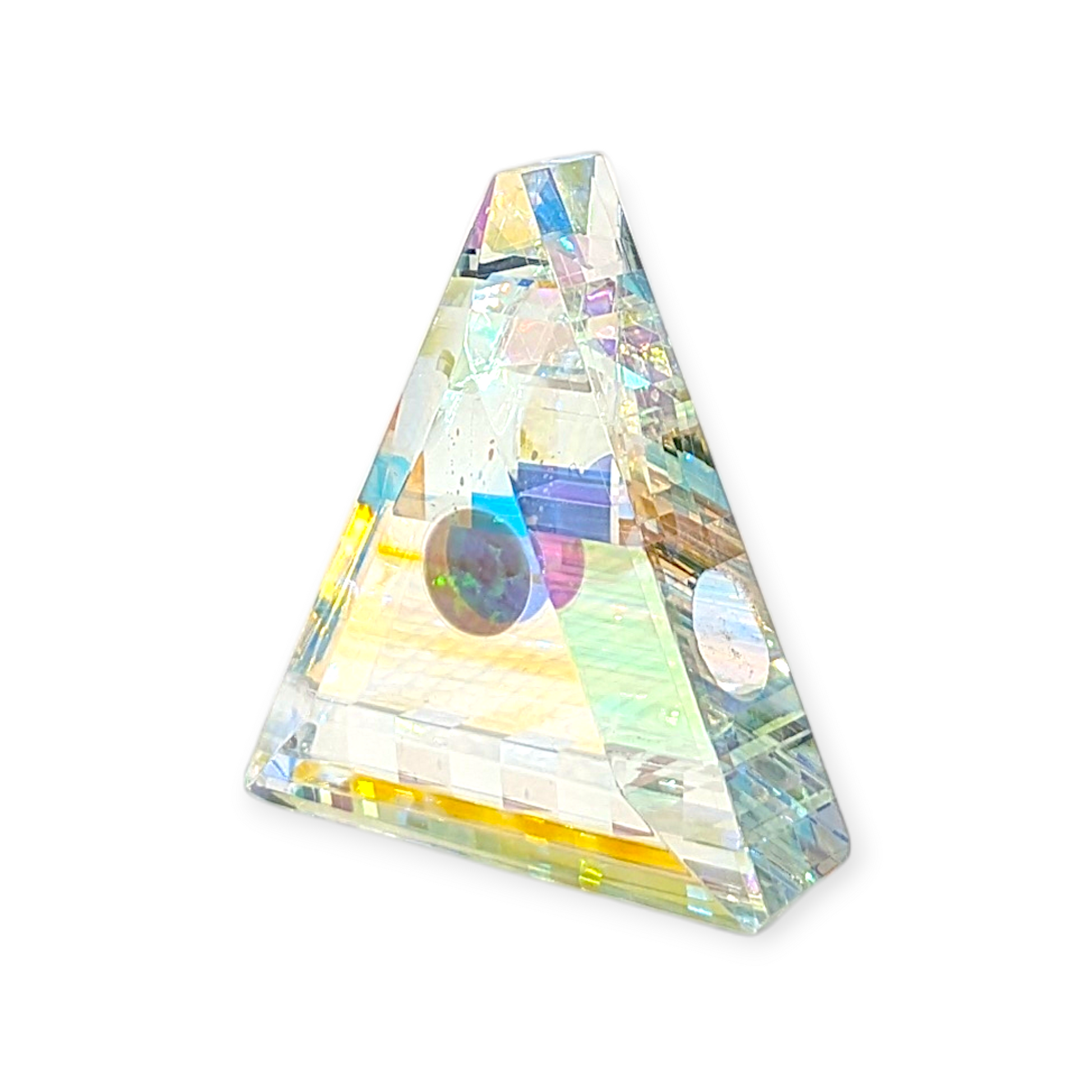 Boro Barto Dichroic Glass Triangle Pendant