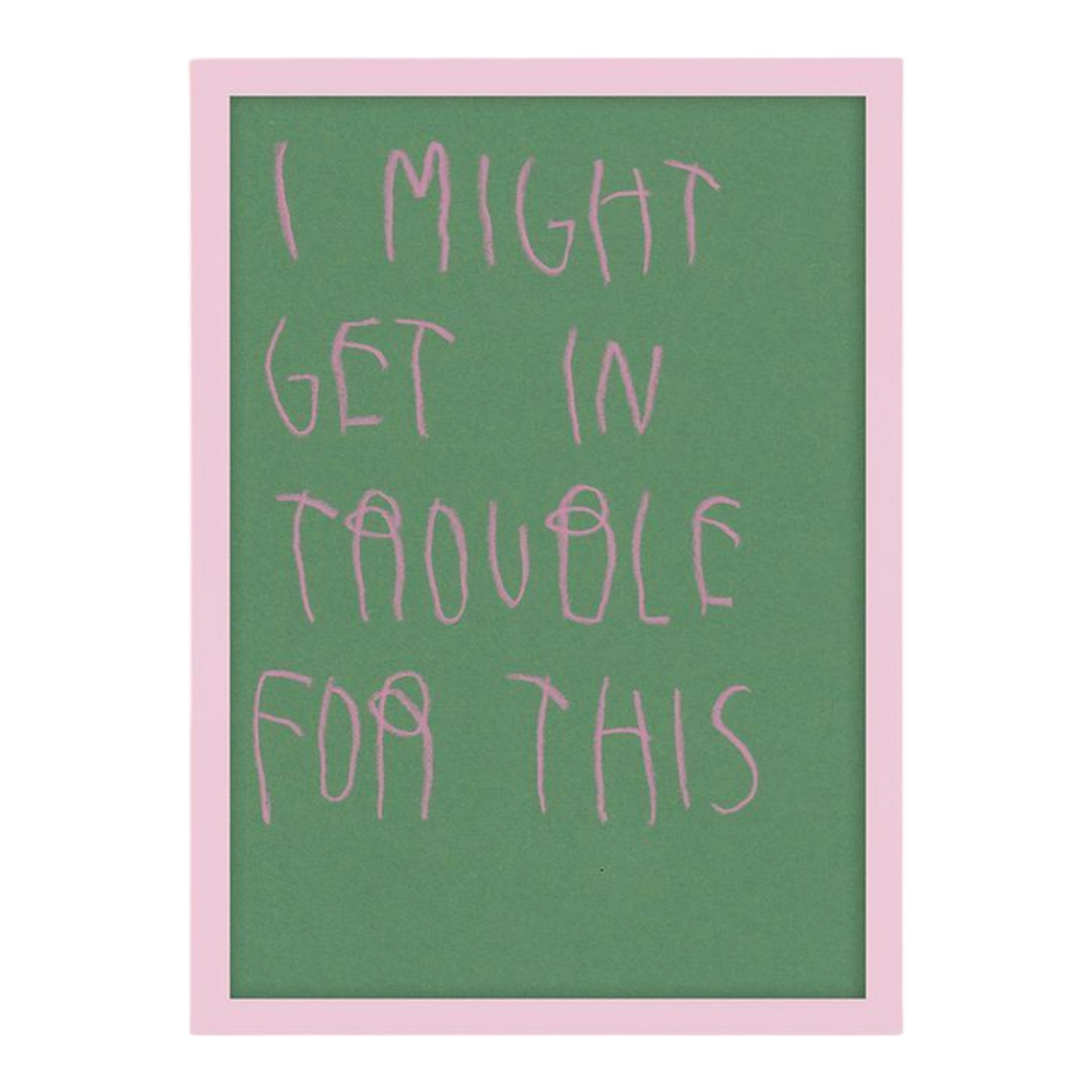 CB Hoyo 
I Might Get In Trouble For This, 2024 
Permanent wax pastels on 130gr Paper 
8.27 x 11.69 in | 21 x 29.7 cm 

Unique piece. Hand signed + dated by the artist on verso. Accompanied by original proof of purchase. 