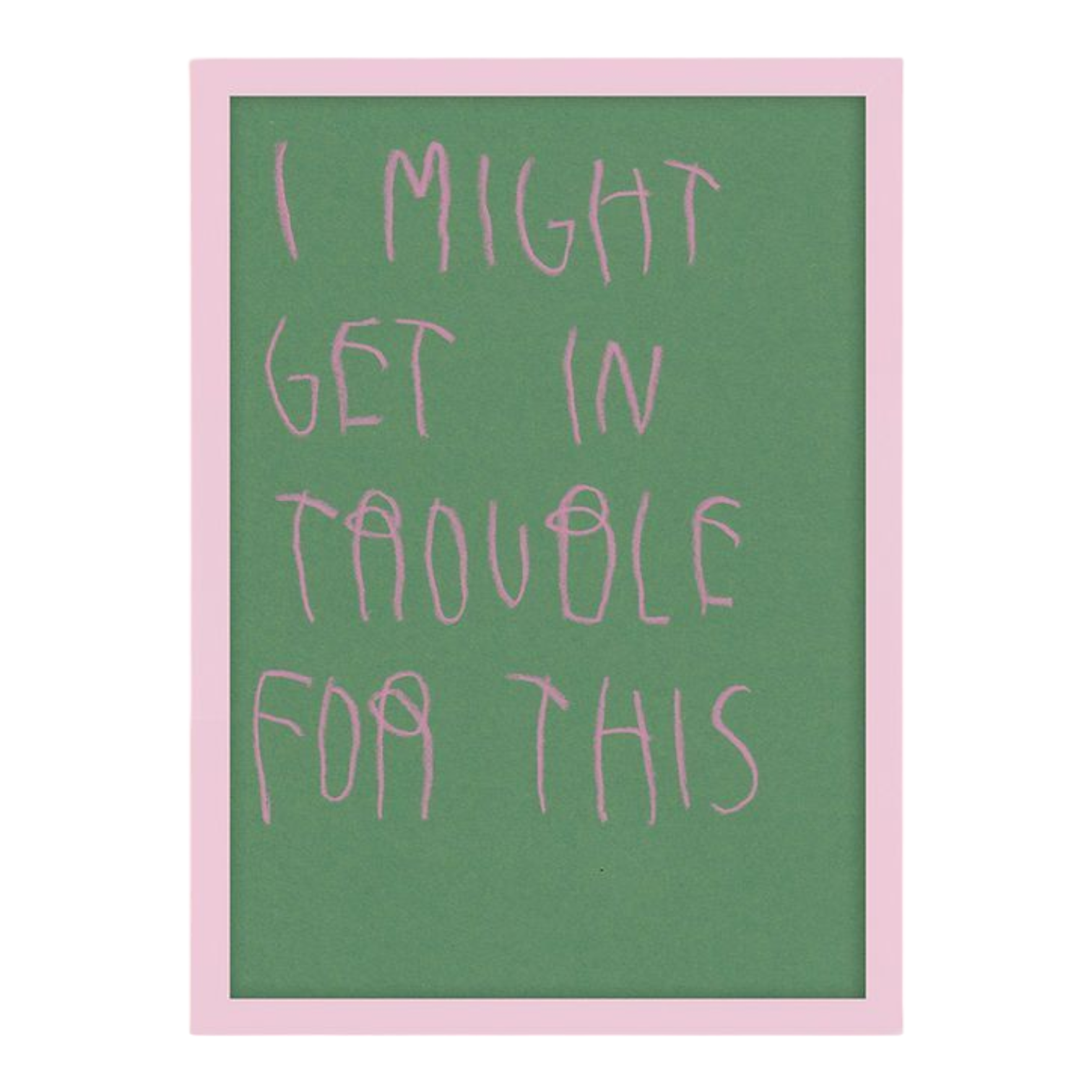 CB Hoyo 
I Might Get In Trouble For This, 2024 
Permanent wax pastels on 130gr Paper 
8.27 x 11.69 in | 21 x 29.7 cm 

Unique piece. Hand signed + dated by the artist on verso. Accompanied by original proof of purchase. 