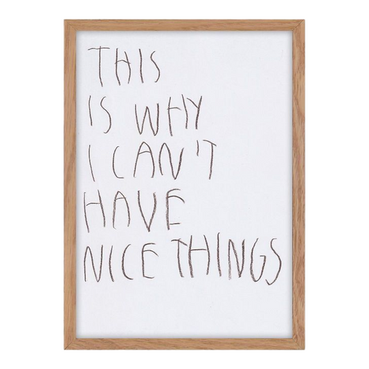 CB Hoyo 
This Why We Can’t Have Nice Things, 2024 
Color pencils on 80gr Paper 
8.27 x 11.69 in | 21 x 29.7 cm 

Unique piece. Hand signed + dated by the artist on verso. Accompanied by original proof of purchase. 