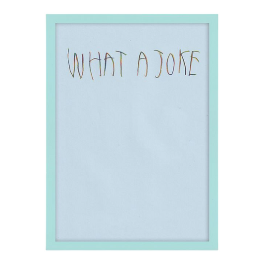 CB Hoyo 
What A Joke, 2024 
Color pencils on 80gr Paper 
8.27 x 11.69 in | 21 x 29.7 cm 

Unique piece. Hand signed + dated by the artist on verso. Accompanied by original proof of purchase. 