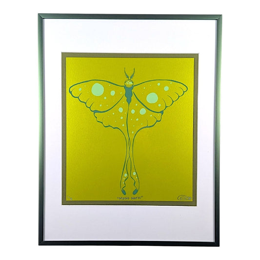 Chandler Condon "MonoMoth (Chartreuse Shimmer)" Print - Framed