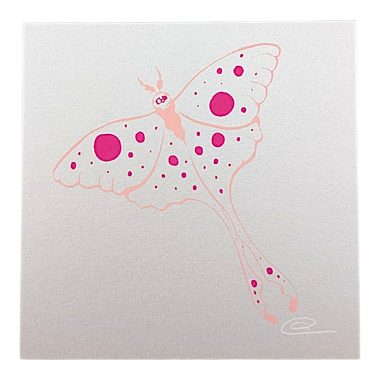 Chandler Condon "MonoMoth (White Shimmer)" Micro Print