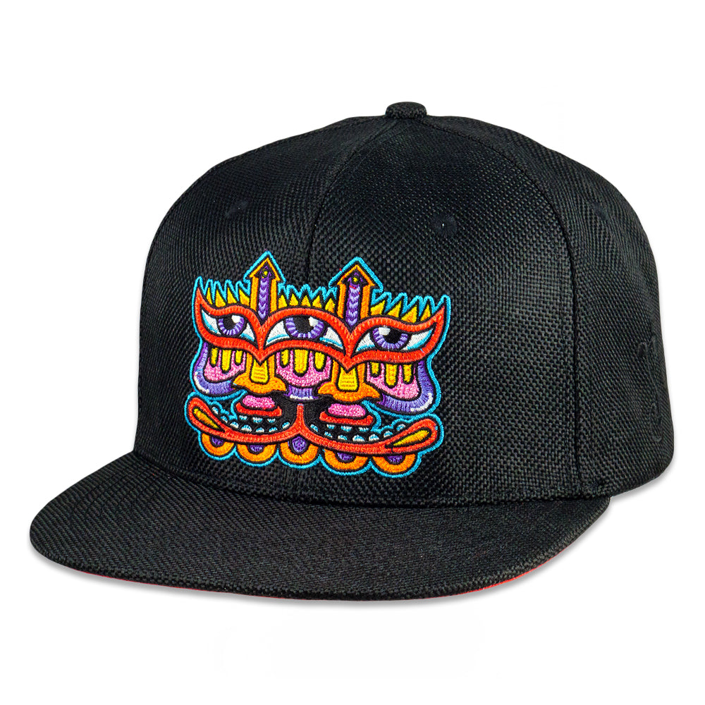 Chris Dyer Harmoneyes Red Black Snapback Hat
- Pearl Hemp & Brim
- Embroidered Artwork
- Canvas Underbrim
- Square Brim
- Satin Lining
- Stash Pocket
- Snap Closure
- Limited Edition of 150