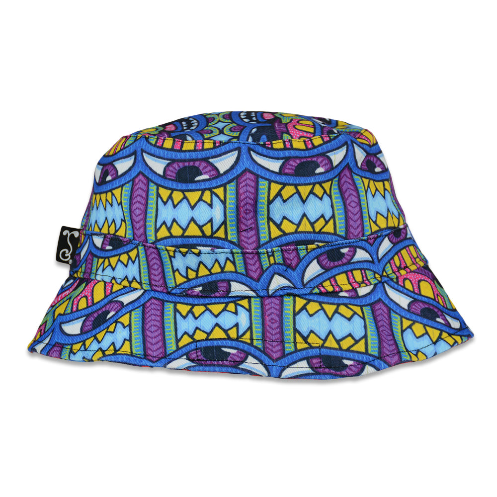 Chris Dyer x Grassroots Harmoneyes Reversible Bucket Hat
- Only 420 Made
- Secret Stash Pocket that is hard to find
- Completely Reversible with two colorways of the Harmoneyes design