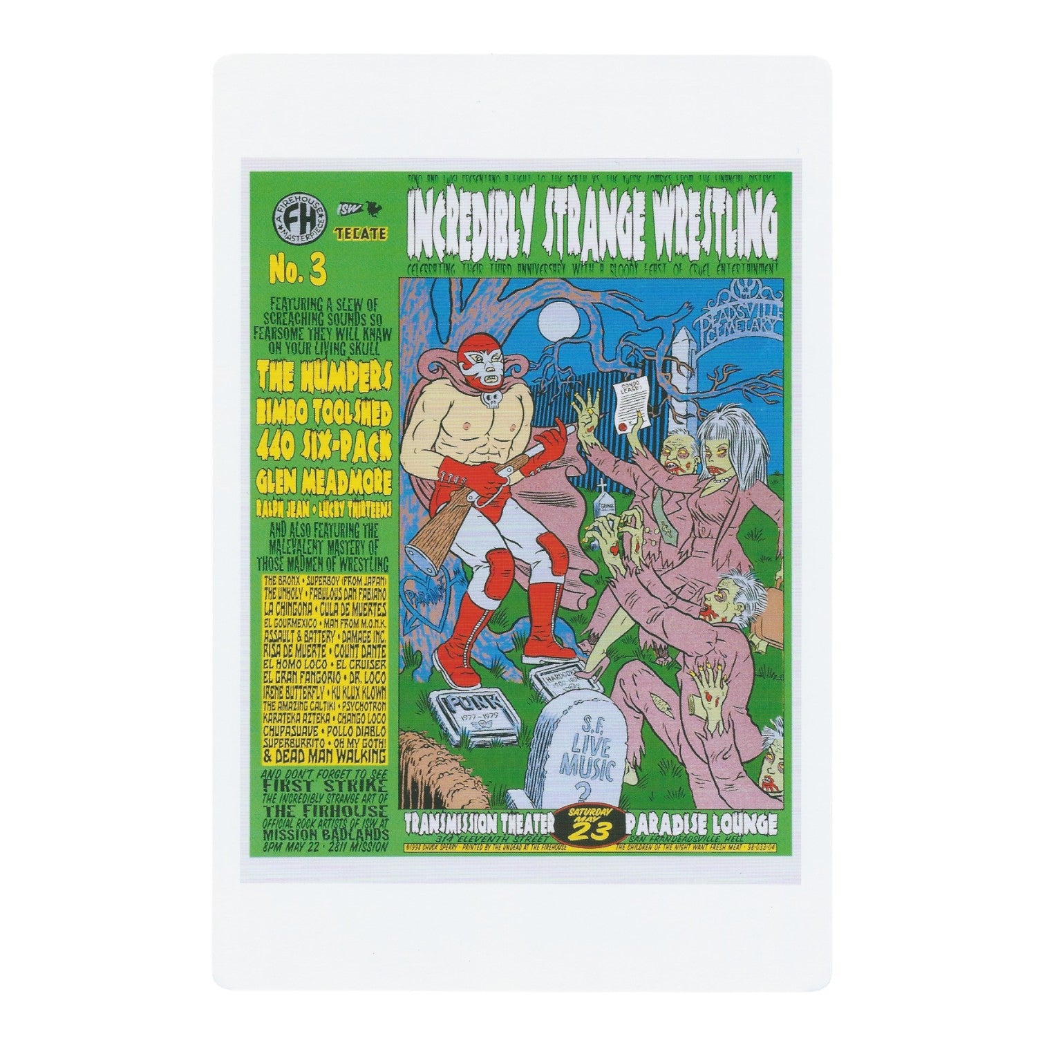 Chuck Sperry Incredibly Strange Wrestling 1998 Art Card