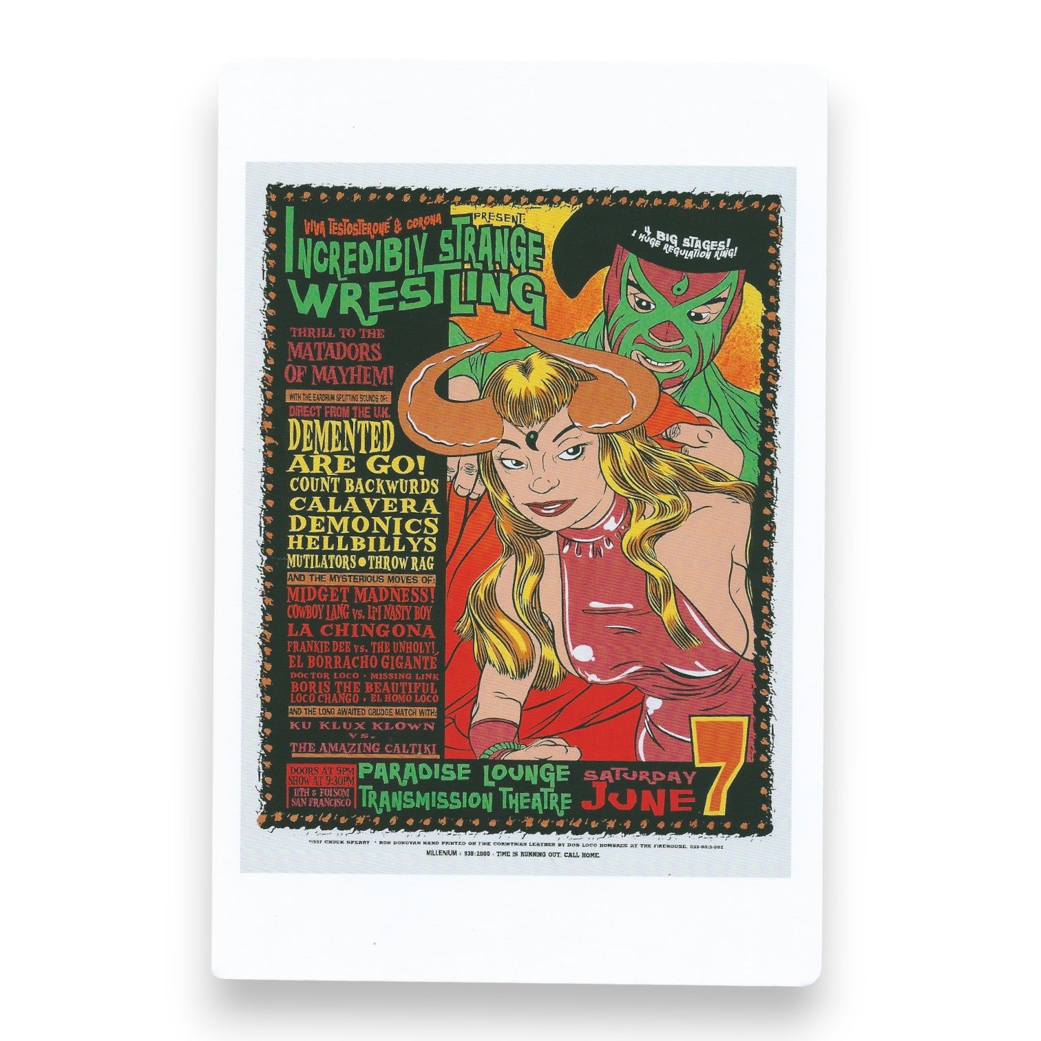 Chuck Sperry Incredibly Strong Wrestling 1997 Art Card