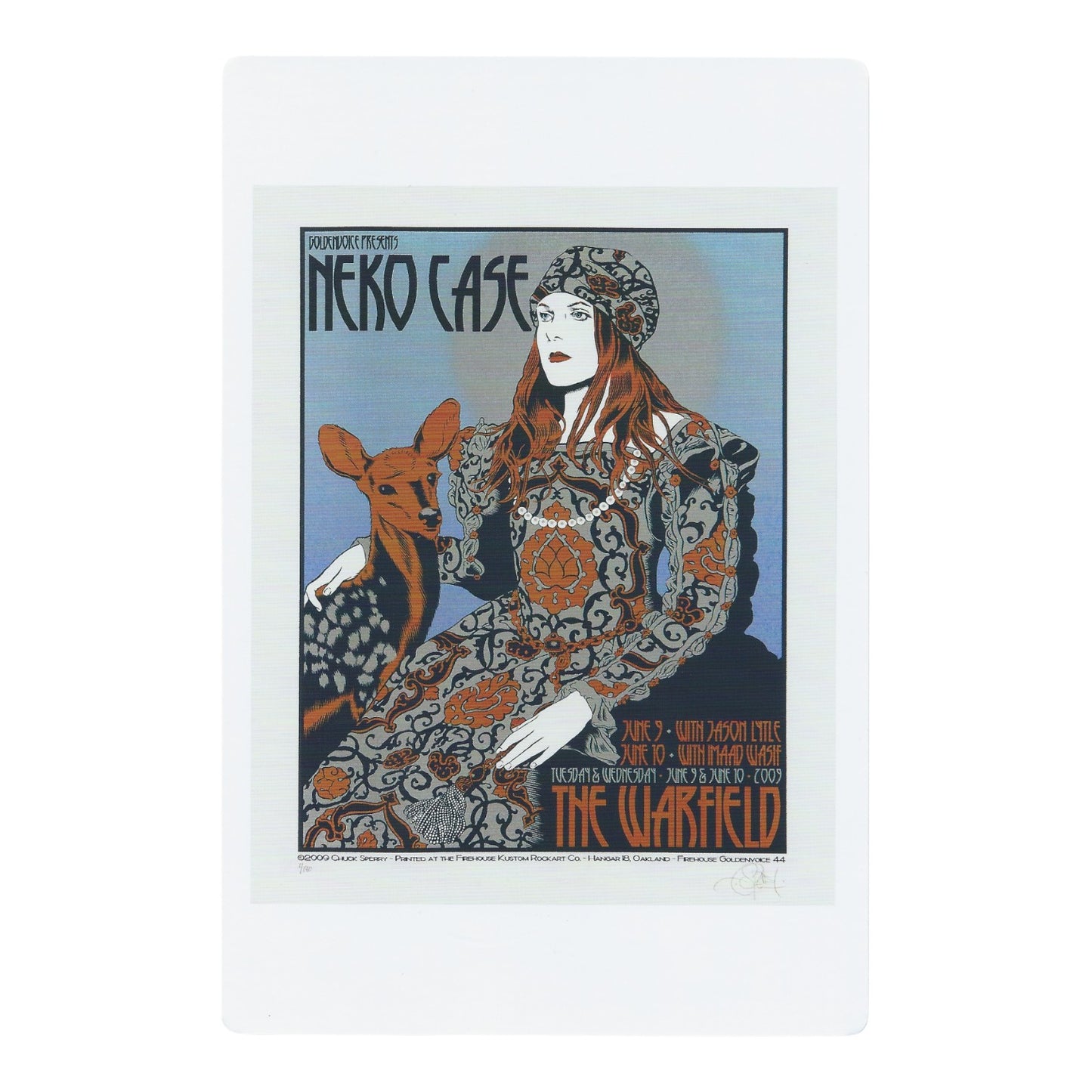 Chuck Sperry Neko Case 2009 Art Card