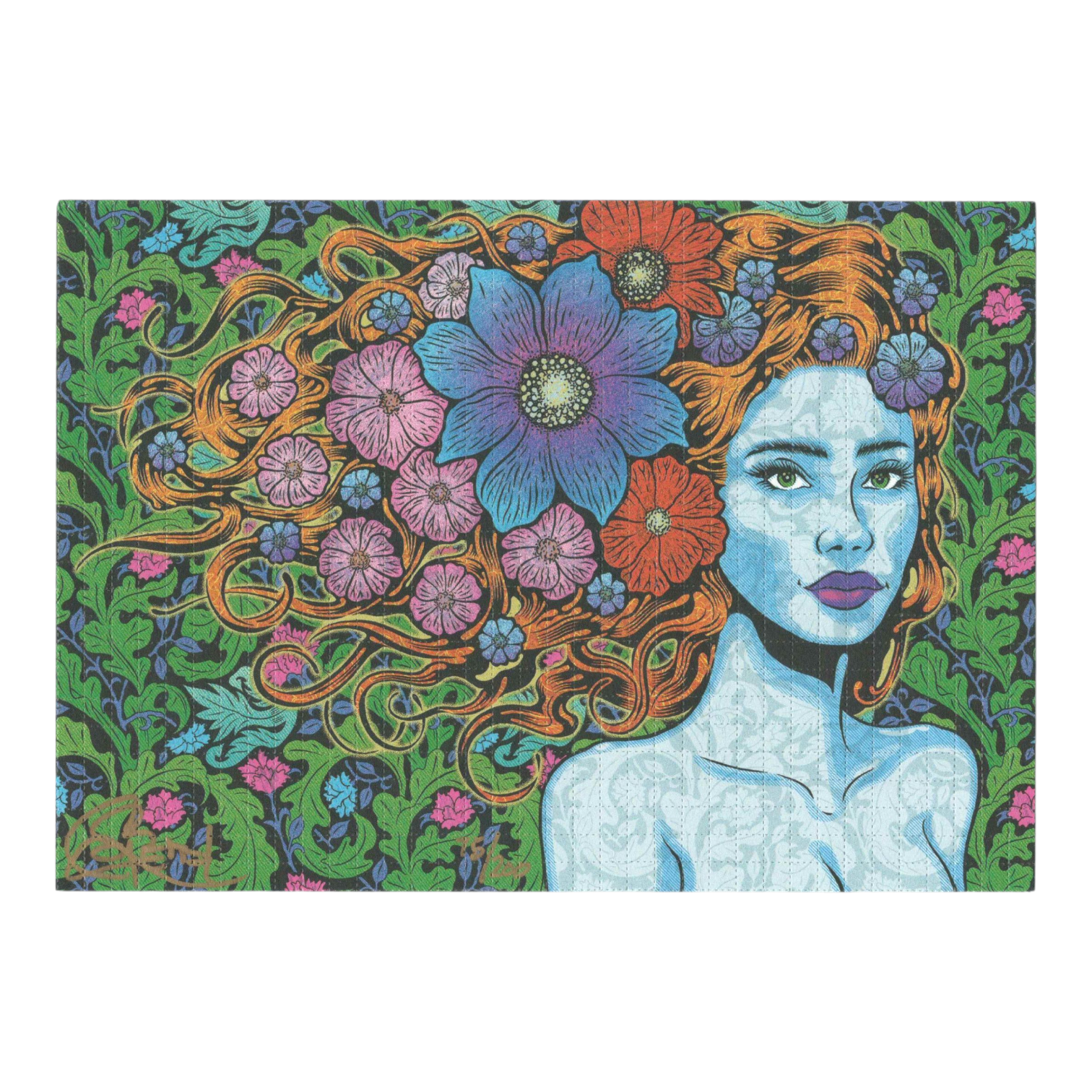 Chuck Sperry Pythia, 2023 Print on Perforated Blotter Paper 9 x 6.25 in Edition of 200   Hand Signed + Numbered by the artist