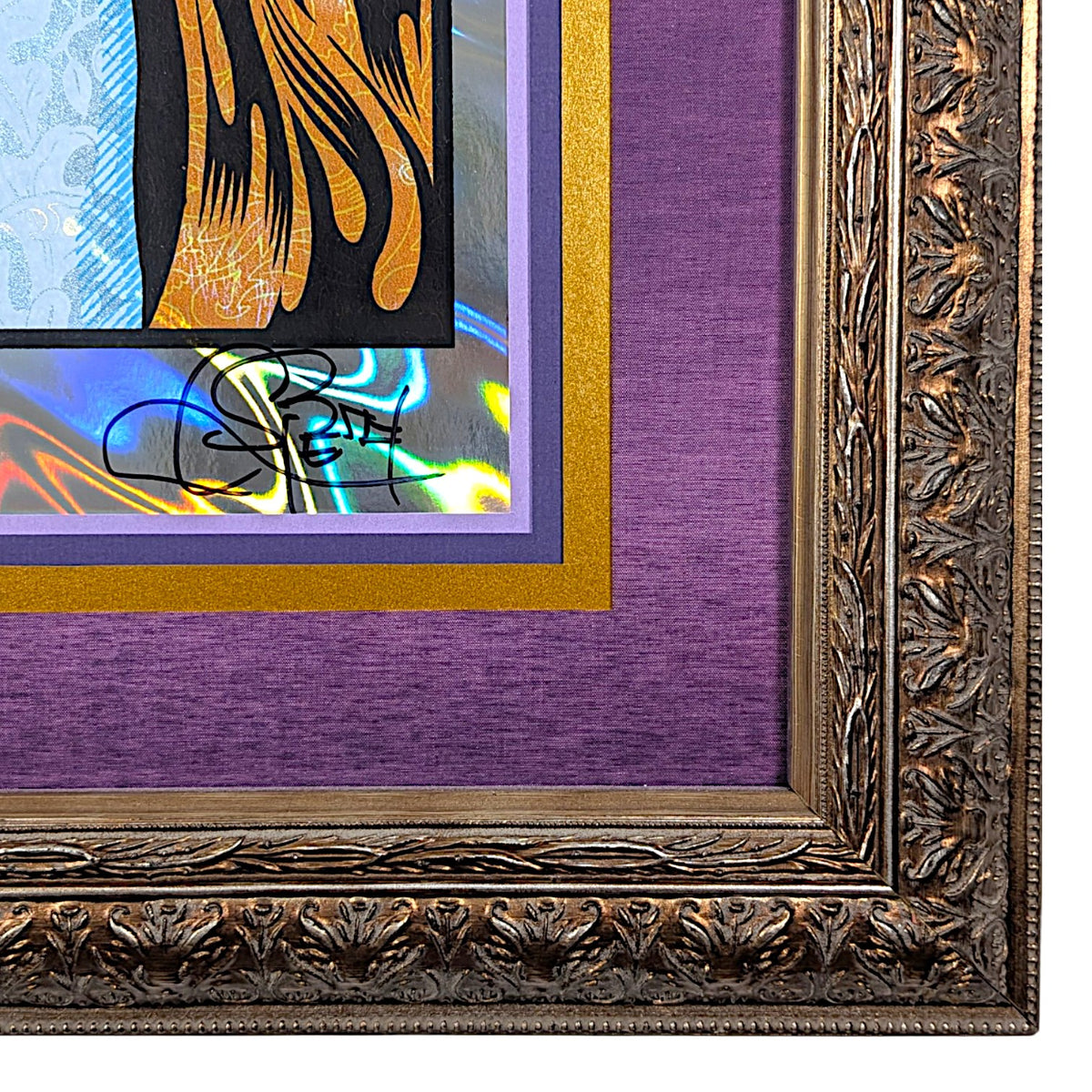Chuck Sperry
Syrinx (Lava Foil), 2022
Screen print on paper
41.5 x 30.25 x 1.5 in framed
Edition of 20

Hand signed + numbered by the artist. Custom framed by Firehouse 19 Studios with Tru Vue Conservation Grade 99% UV Protection Plexiglass.