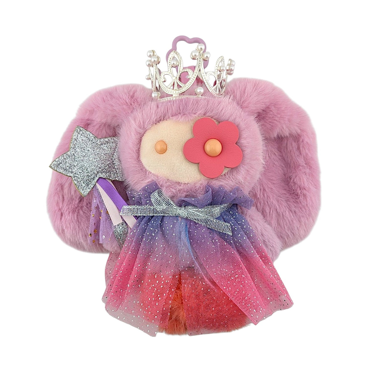 CJ Hendry
Halloween JuJu (Fairy), 2026
Plush keychain with leather flower eye, polyester filling &amp; metal clasp
Approx. 15 x 8 cm

Accompanied by orange rectangular zipper pouch + fold out "map" poster which shows all 10 varieties