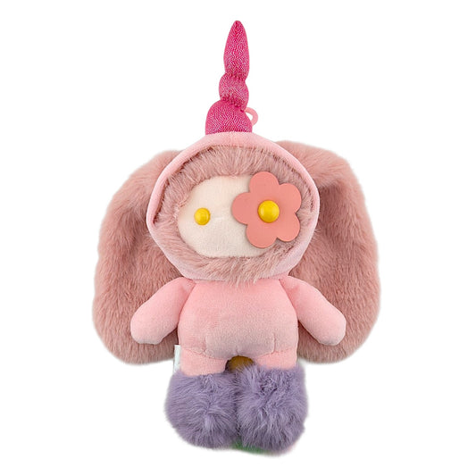 CJ Hendry
Halloween JuJu (Unicorn), 2026
Plush keychain with leather flower eye, polyester filling &amp; metal clasp
Approx. 15 x 8 cm

Accompanied by orange rectangular zipper pouch + fold out "map" poster which shows all 10 varieties
