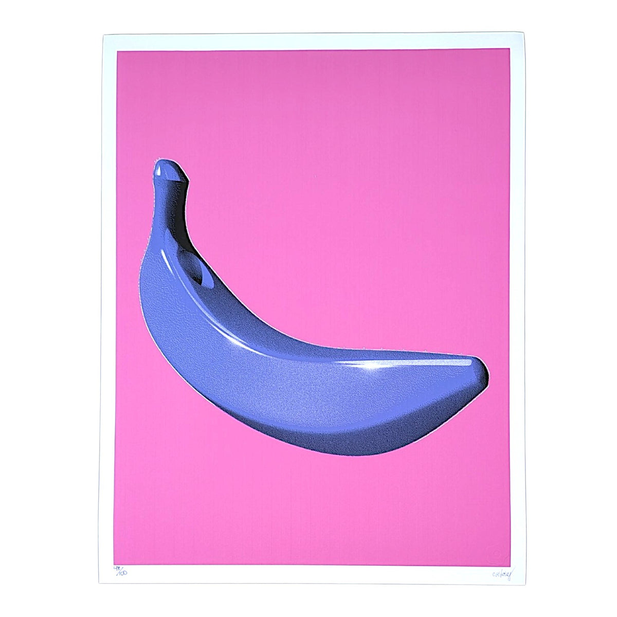 CJ Hendry
Pastel Salon 94 - Banana (Purple on Hot Pink), 2026
Archival pigment print on fine art paper
14 x 18 in
Edition of 100

Hand signed + numbered by the artist. Accompanied by original Pastel Salon 94 tube.