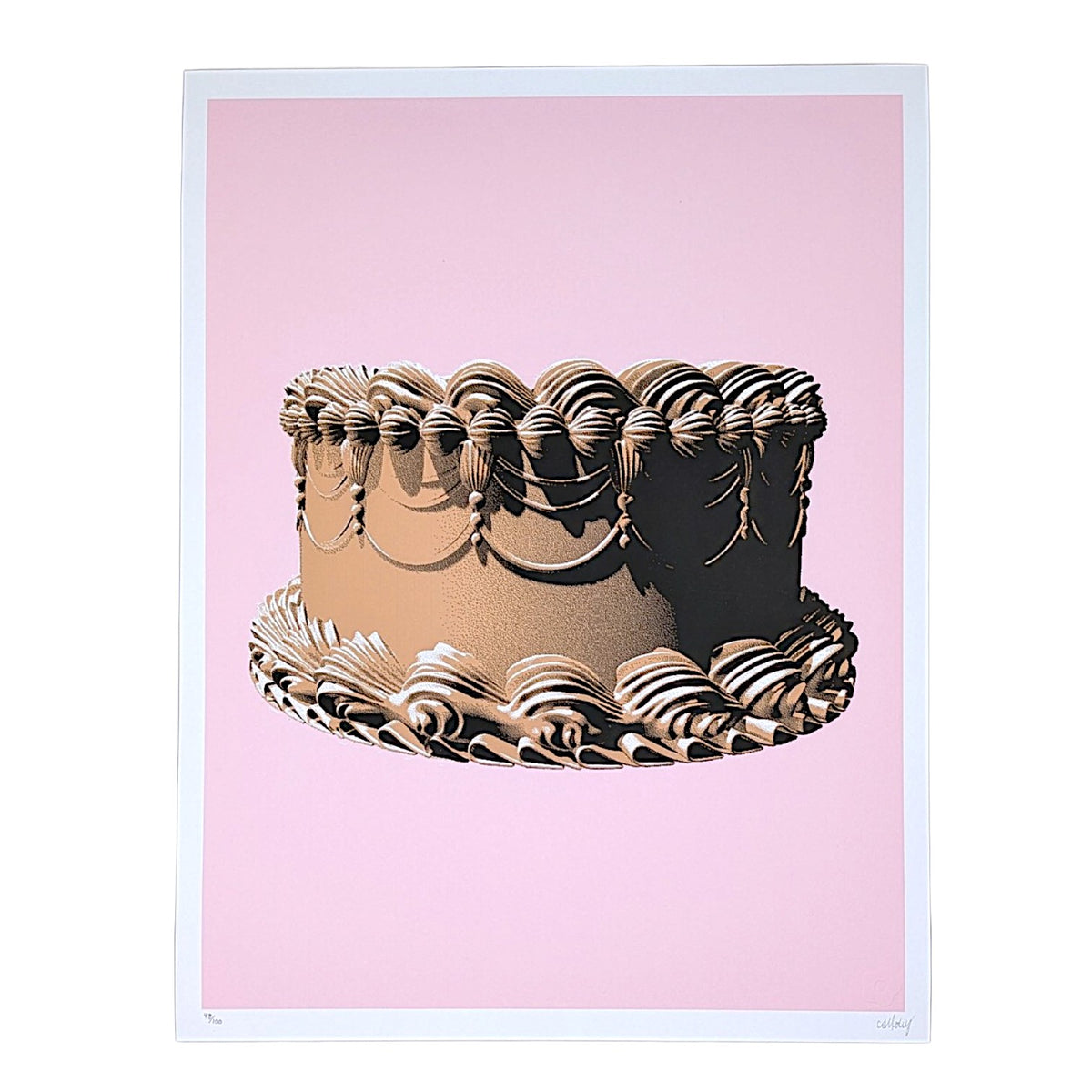 CJ Hendry
Pastel Salon 94 - Cake (Brown on Pink), 2026
Archival pigment print on fine art paper
14 x 18 in
Edition of 100

Hand signed + numbered by the artist. Accompanied by original Pastel Salon 94 tube.