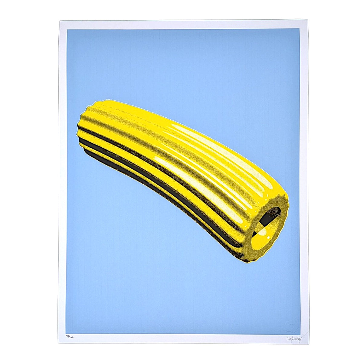 CJ Hendry
Pastel Salon 94 - Noodle (Yellow on Blue), 2026
Archival pigment print on fine art paper
14 x 18 in
Edition of 100

Hand signed + numbered by the artist. Accompanied by original Pastel Salon 94 tube.
