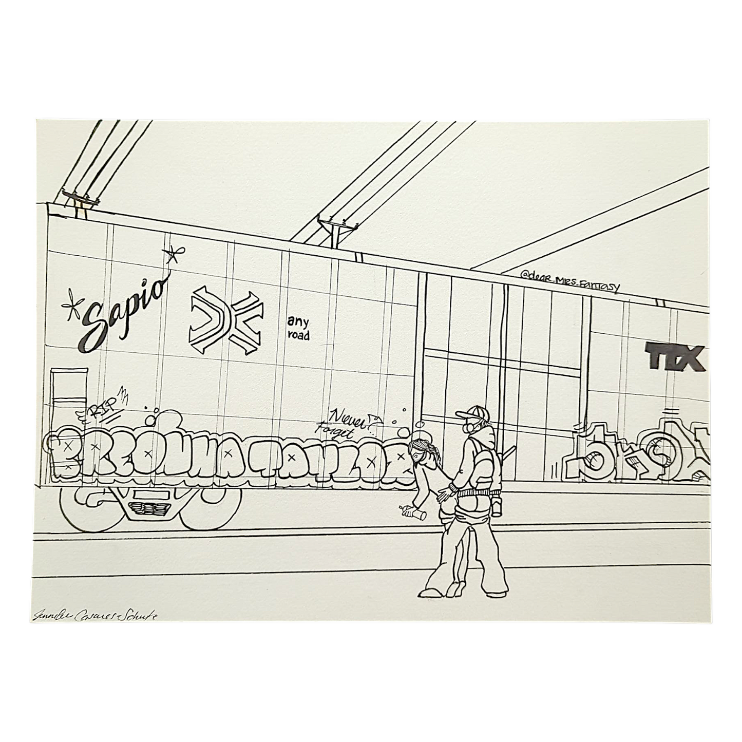 Dear Mrs. Fantasy "Getting Up" Original on Paper