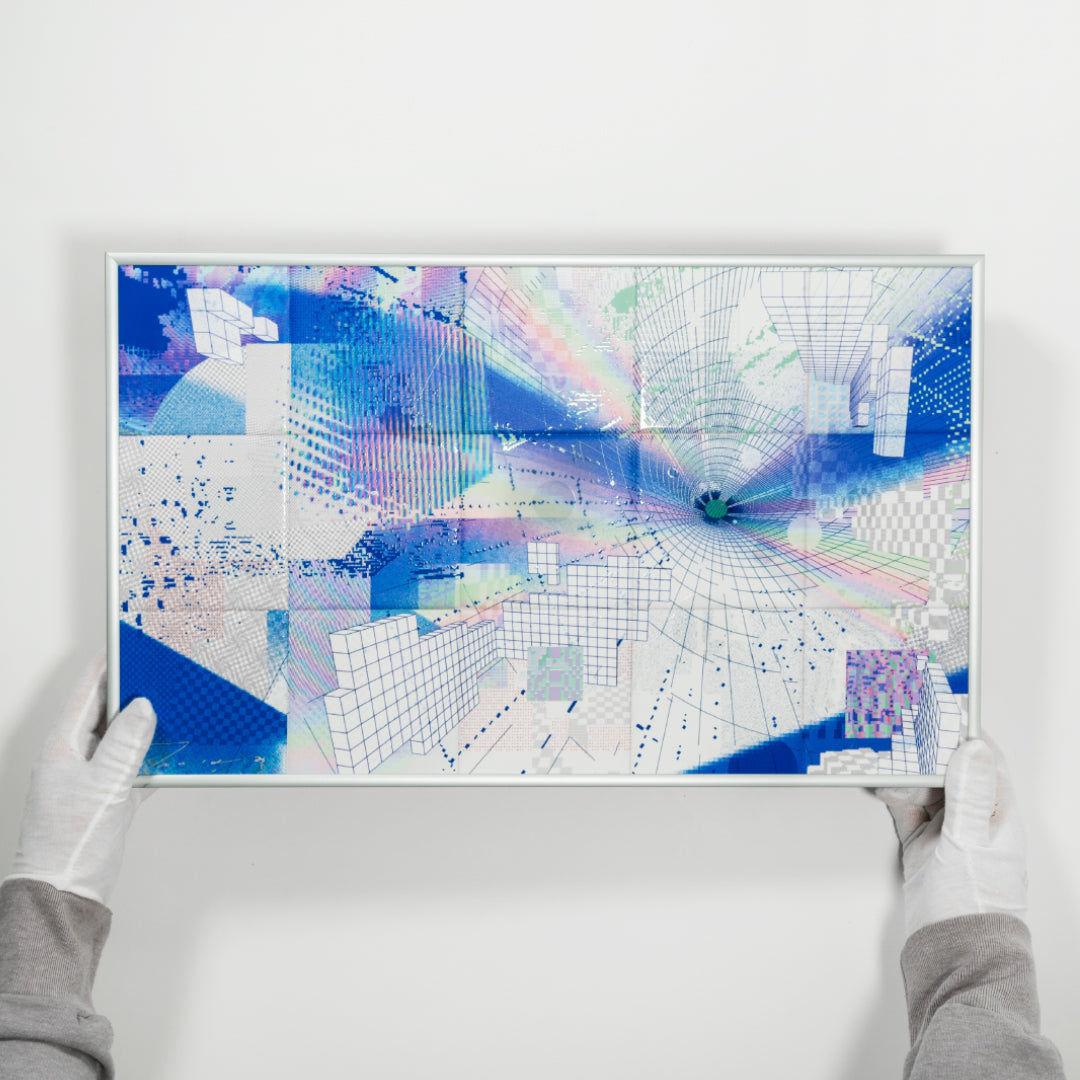 Demsky
"Valid-Pixel-Syntax”, 2024
UV printing + selective pixel varnish on ceramic tiles, framed
19.68 x 11.81 in
Edition of 40

Hand signed + numbered by the artist