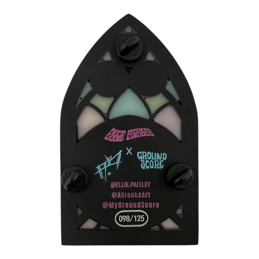 Ellie Paisley x Aaron Brooks x Groundscore
Cathedral Pin, 2025
2.5 x 4 in
Edition of 125