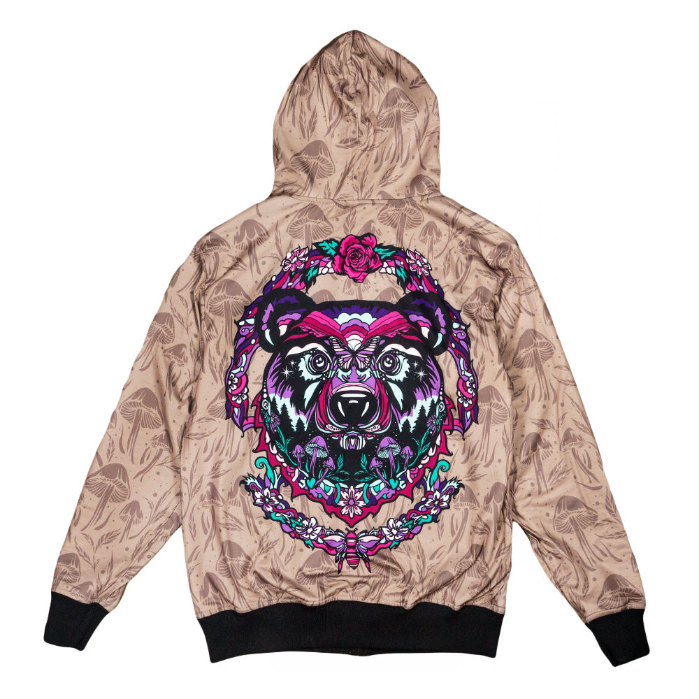 Ellie Paisley x Grassroots Bear Reversible Zip Up Hoodie
- Fully Reversible
- Sublimation Printing
- Embroidered Accents
- Armpit Stash Pocket
- Zipper Closure
- Limited Edition of 150