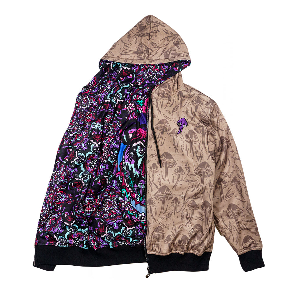 Ellie Paisley x Grassroots Bear Reversible Zip Up Hoodie
- Fully Reversible
- Sublimation Printing
- Embroidered Accents
- Armpit Stash Pocket
- Zipper Closure
- Limited Edition of 150