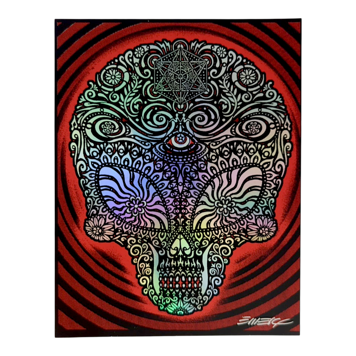 Emek 
Alien Skull 
Gicleé Print on Archival Paper with Straight Cut Edges 
5.25 x 6.75 in 

Hand signed by the artist 