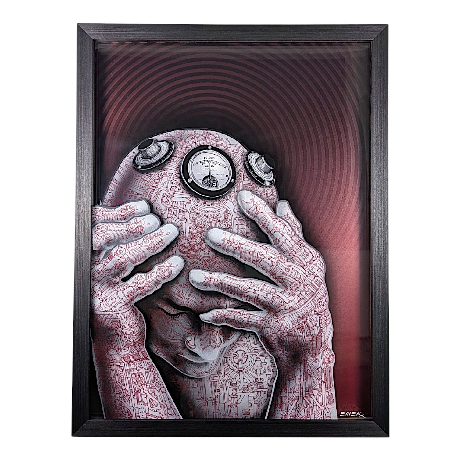 Emek Cyberman (Red), 2026 Archival pigment on four separate layers of acrylic and aluminum panels 18 x 24 in Edition of 75 Hand signed on verso by the artist
