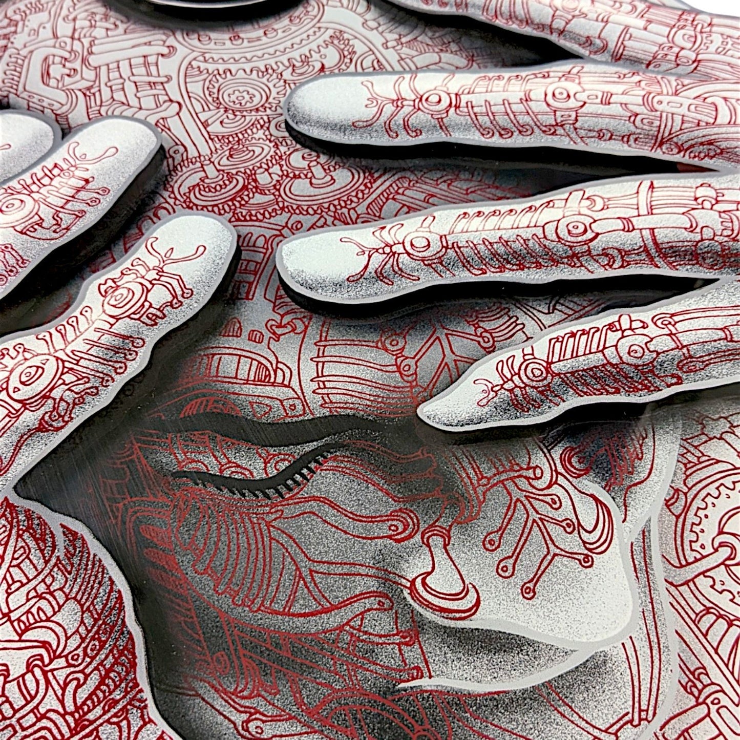 Emek Cyberman (Red), 2026 Archival pigment on four separate layers of acrylic and aluminum panels 18 x 24 in Edition of 75 Hand signed on verso by the artist