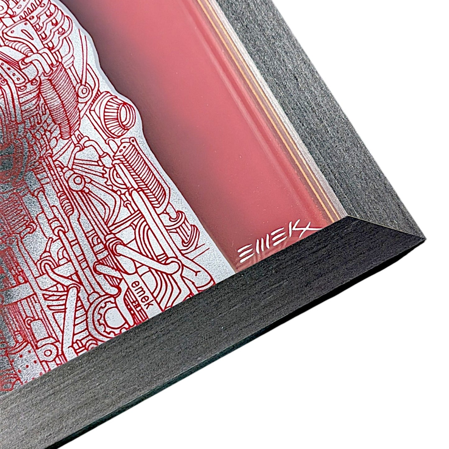 Emek Cyberman (Red), 2026 Archival pigment on four separate layers of acrylic and aluminum panels 18 x 24 in Edition of 75 Hand signed on verso by the artist