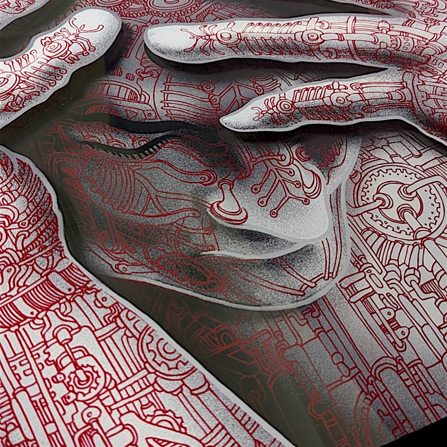 Emek Cyberman (Red), 2026 Archival pigment on four separate layers of acrylic and aluminum panels 18 x 24 in Edition of 75 Hand signed on verso by the artist