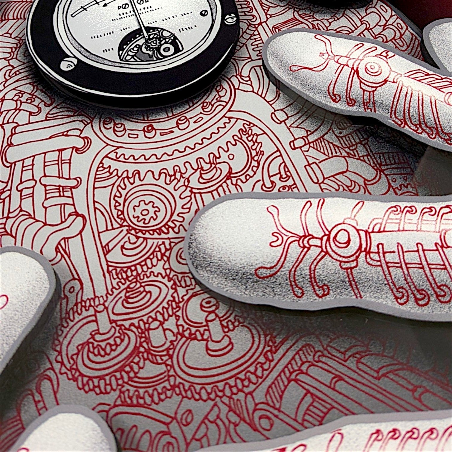 Emek Cyberman (Red), 2026 Archival pigment on four separate layers of acrylic and aluminum panels 18 x 24 in Edition of 75 Hand signed on verso by the artist