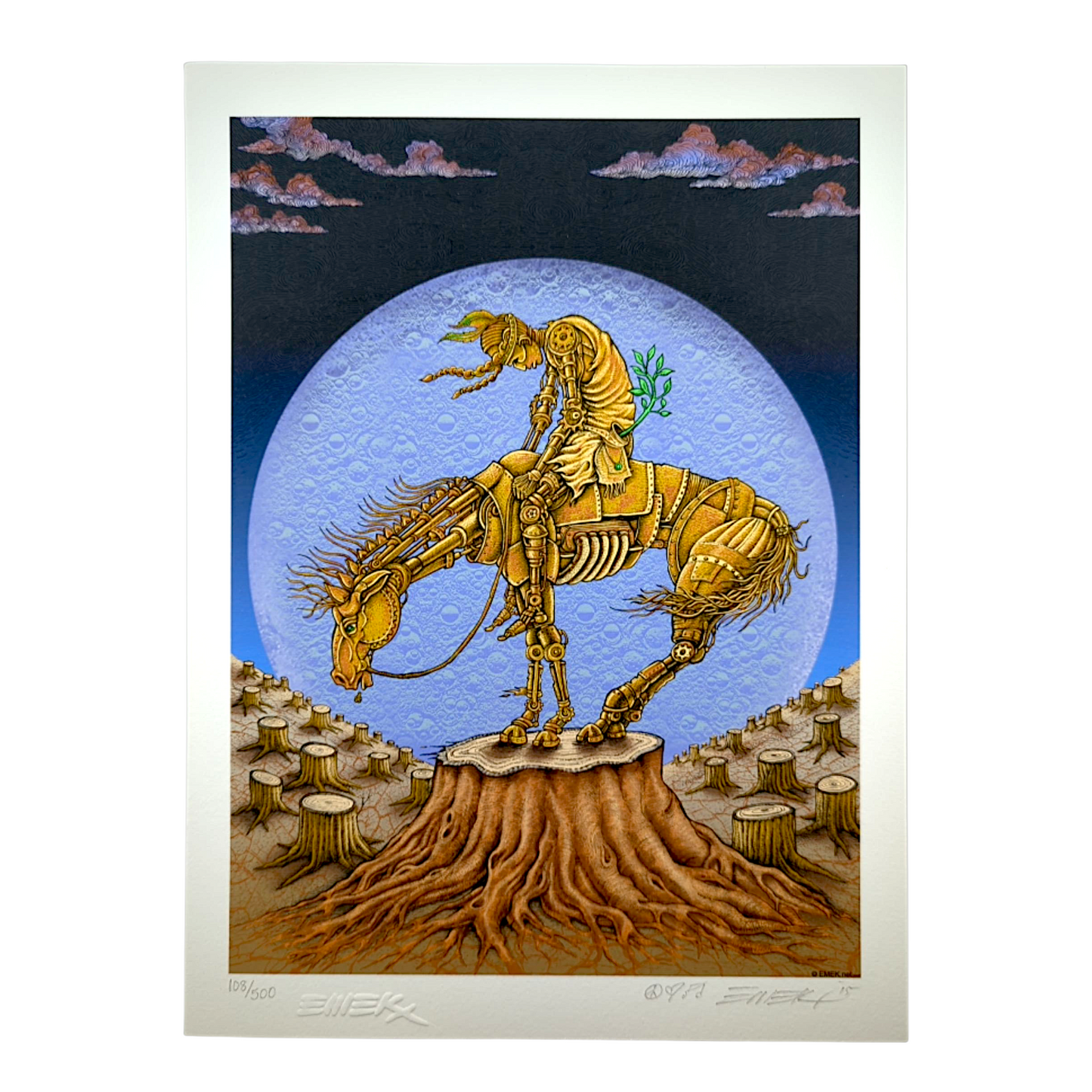 Emek
End of the Trail, 2015
Gicleé Print on Archival Paper with Straight Cut Edges
8 x 10 in
Edition of 500

Hand Signed, Numbered + Dated by the artist. Featuring doodle and embossed signature.