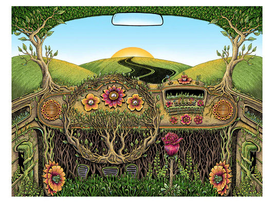 Emek
Flower Car, 2015
Gicleé Print on Archival Paper with Straight Cut Edges
10 x 8 in
Edition of 500

Hand Signed, Numbered + Dated by the artist. Featuring doodle and embossed signature.