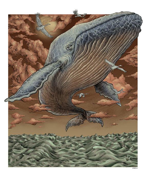 Emek
Flying Whale, 2015
Gicleé Print on Archival Paper with Straight Cut Edges
8 x 10 in
Edition of 500

Hand Signed, Numbered + Dated by the artist. Featuring doodle and embossed signature.