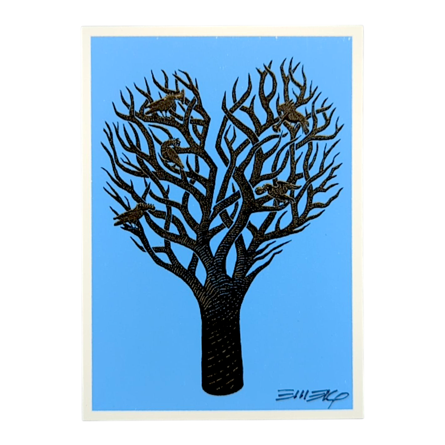 Emek 
Heart Tree with Musical Birds
Gicleé Print on Archival Paper with Straight Cut Edges 
3.25 x 4.5 in 

Hand signed by the artist 